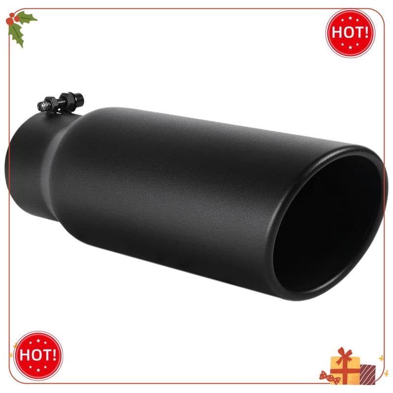 Durable-3 Inch Black Exhaust Tip, 3 Inch ide Diameter Exhaust Tailpipe Tip For Truck, 3 X 4 X 12 Inch Bolt/Clamp On Design