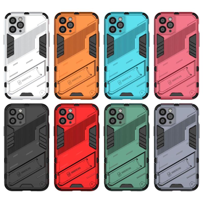 Shockproof Armor Case For iphone 15 14 13 12 11 Pro Max Plus Rugged Bracket Anti-Fall Protect Phone Back Cover Case