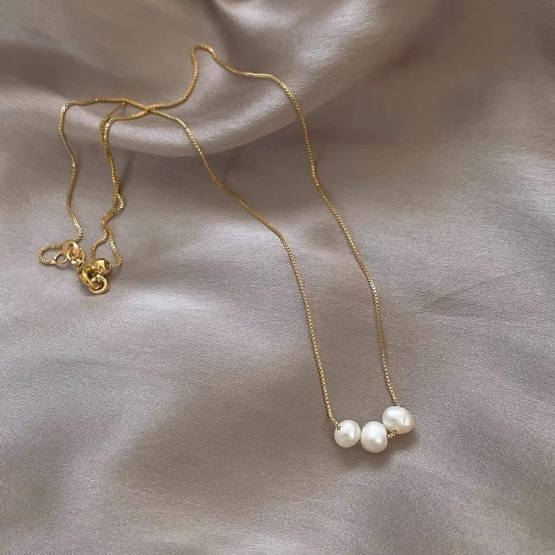 Hot Sell Trendy Natural Freshwater Pearl 14K Gold Filled Female Choker Necklace For Women Box Chains No Fade Cheap