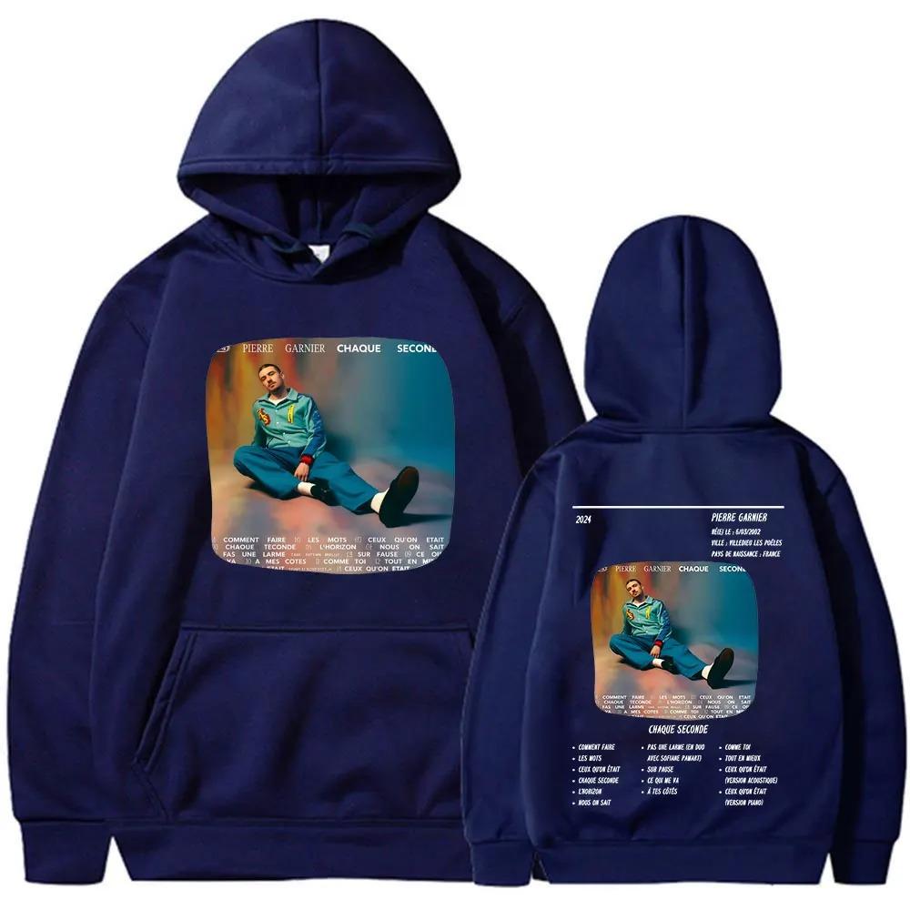 Men Women Clothing Pierre Garnier Chaque Seconde Album Hoodies Casual Oversized Sweatshirts Vintage Long Sleeve Pullover