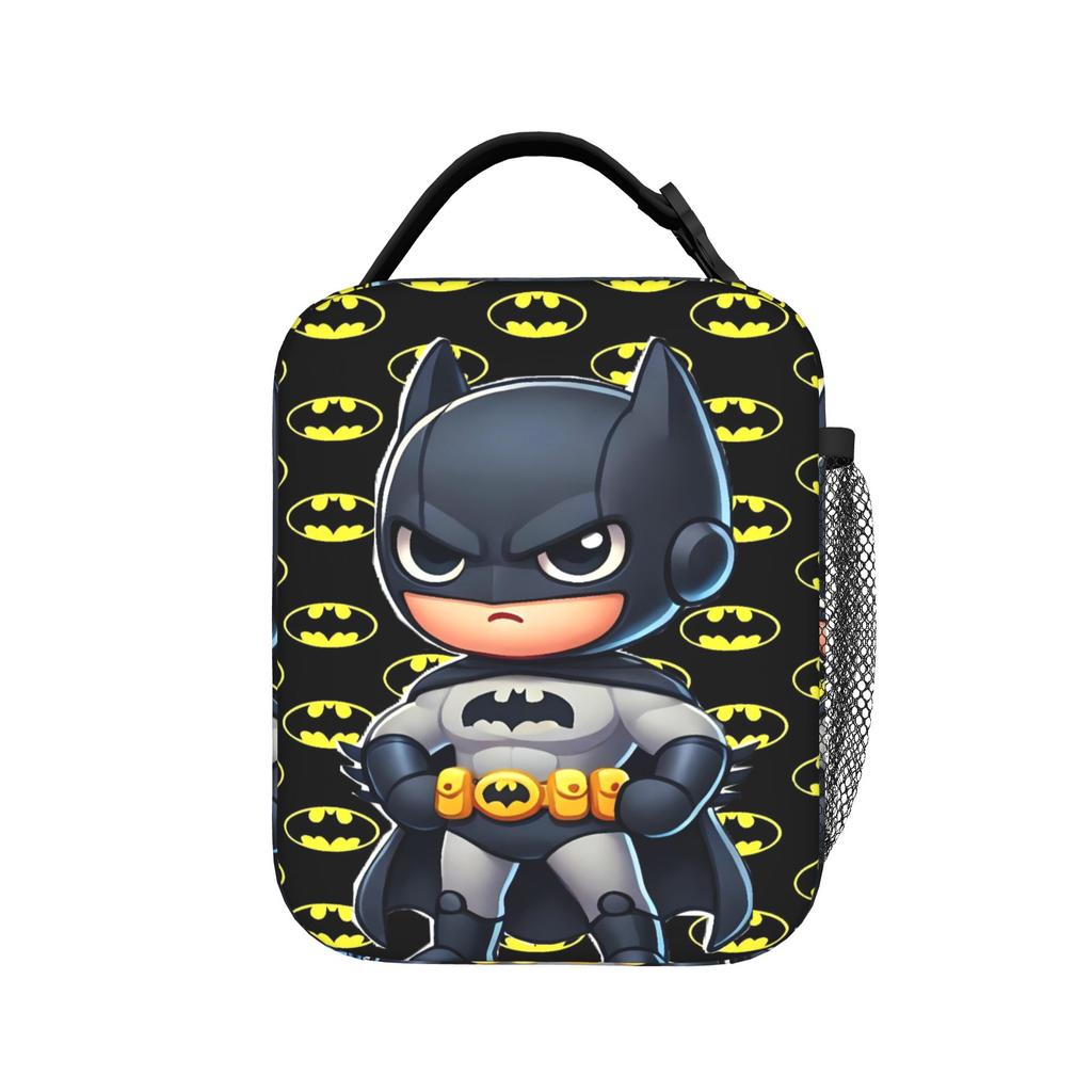 B-Batmans Cartoon Lunch Bag Office Portable Insulated Thermal Tote Handbags For Girl Boy  Oxford Print Cooler Bag