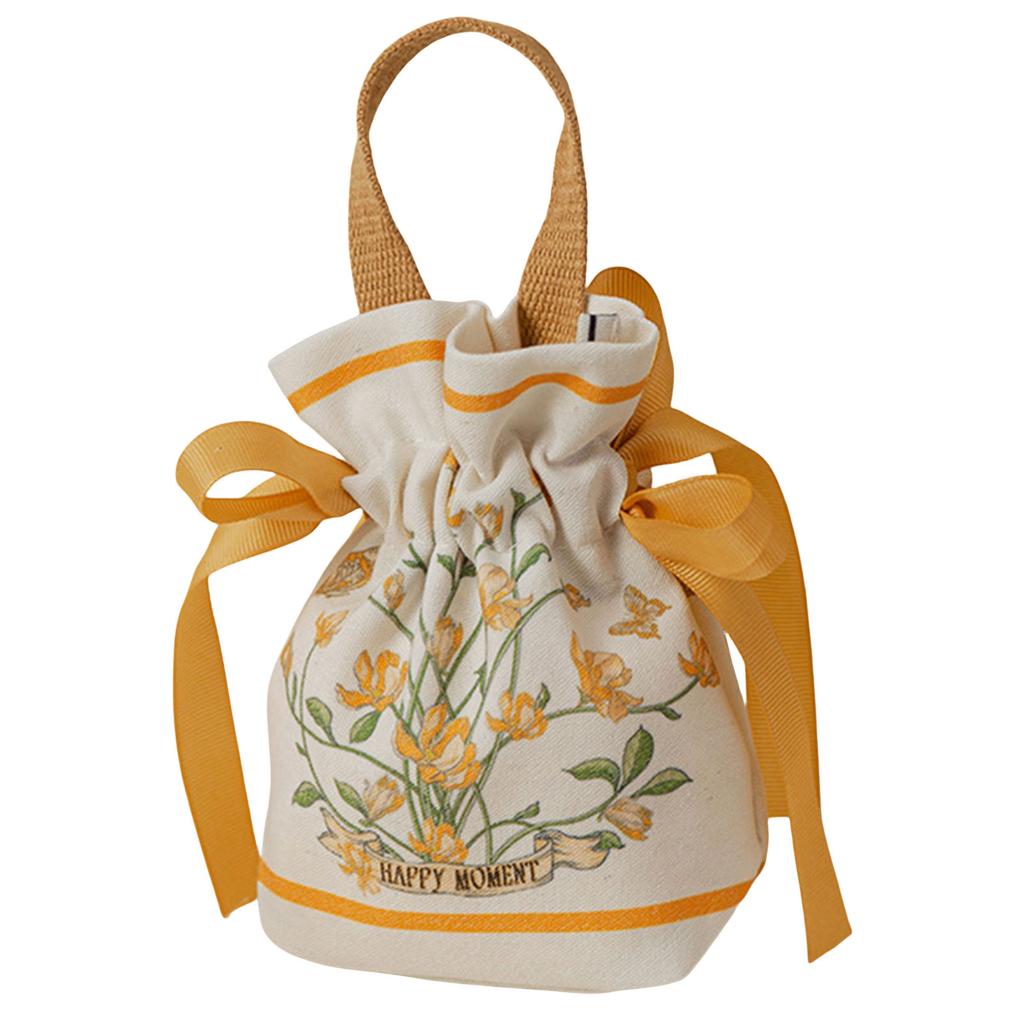 Elegant Florals Print Candy Storage Bag for Bridals Showers Birthday Parties and Holiday Celebration Sturdy Canvas