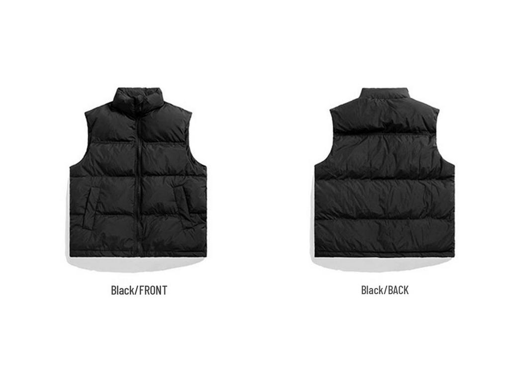2025 Autumn/Winter Casual Pure Color Warm Down Vest Cape