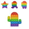 Innovative 12cm Rainbow Silicone Sensory Bubble Toy For Kids With Colorful Shapes