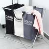 Foldable three-compartment laundry basket 105 l