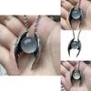 Ghost Wings Faux Crystal Pendant Necklace With Wing And Sphere Elements For Daily Style