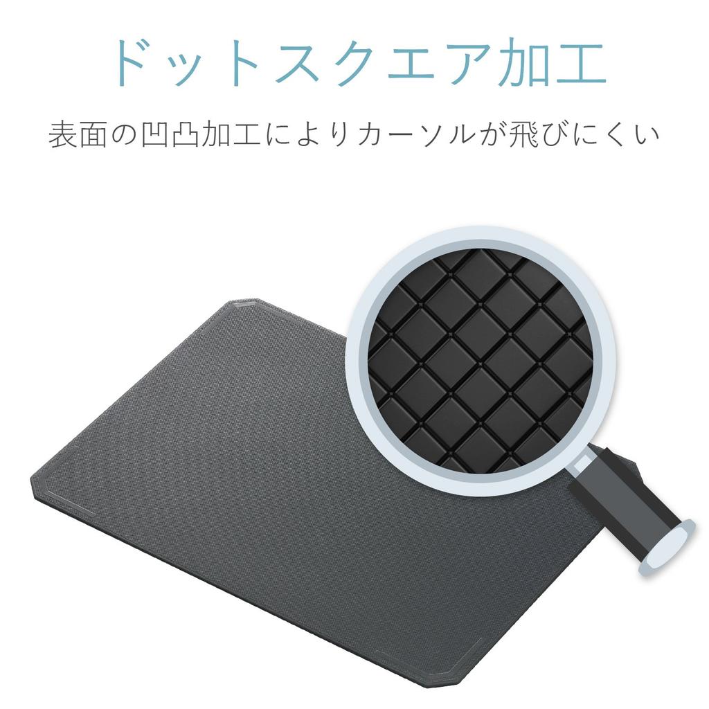 ELECOM Mouse Pad Large XL Size Silicone Smooth Coating Adsorption Type Black Anti-slip MP-SR01BK