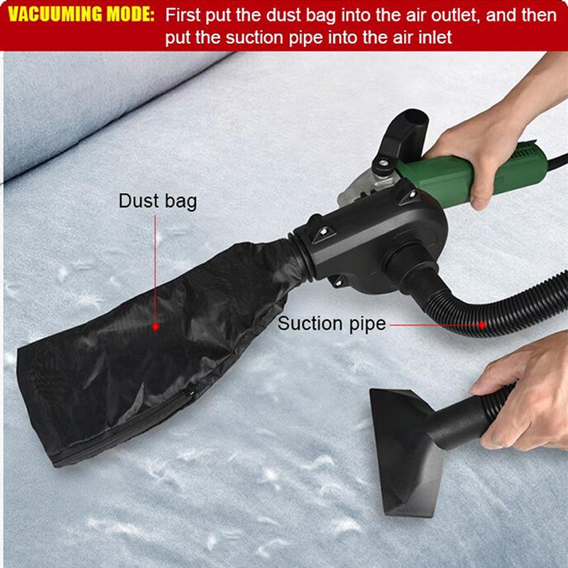 2-in-1 Converter Tool Angle Grinder Converted Into Blower Vacuum Cleaner Kit Blow Suction Sawdust Dust for Your House Accessory