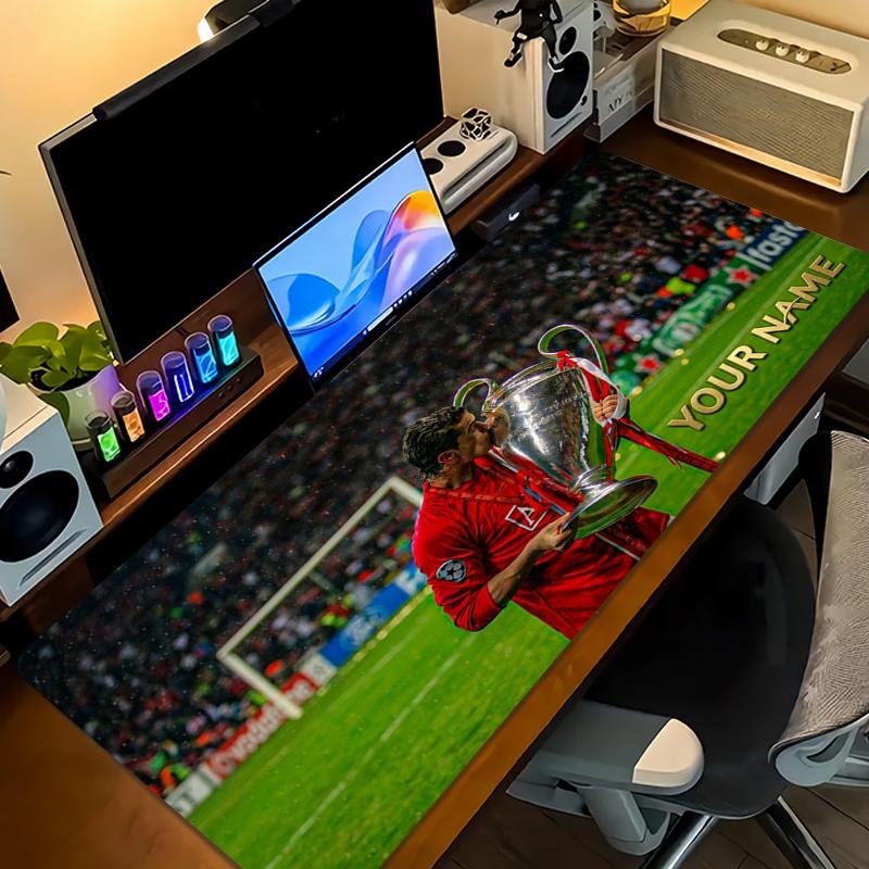 Tappetino Mouse Personalizzato Cristiano Ronaldo Grande Cuscino per Tavolo da Gioco Antiscivolo per Laptop Tablet Mousepad Grande Tappetino XXL Tappetino per Mini PC Con Bordo Bloccato_XIA