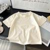 Girls Summer 100 Percent Cotton Short Sleeve T Shirt Korean 3D Bow Decor Breathable Casual Top