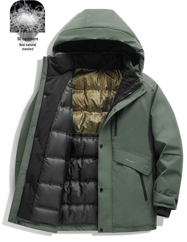 Herren Winterjacke in Übergröße, 90% weiße Entendaune, High-End, Dick, Warm, Oberbekleidung M-8XL