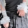 Ruffled Lace Lace Arm Sleeves Elastic Band Fake Sleeves Women's Fingerless Gloves  Anime Costume
