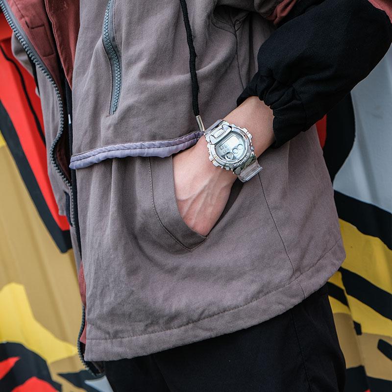 Casio Waterproof Sports Watch Quartz Movement Resin Strap Japanese and Korean Watch Men's Watch Silver Dial GM-6900SCM-1PR