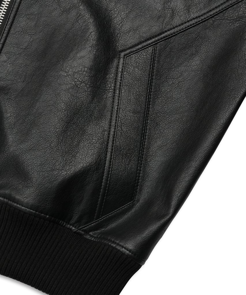 Doffjason Oversized Phantom Leather Jacket Black