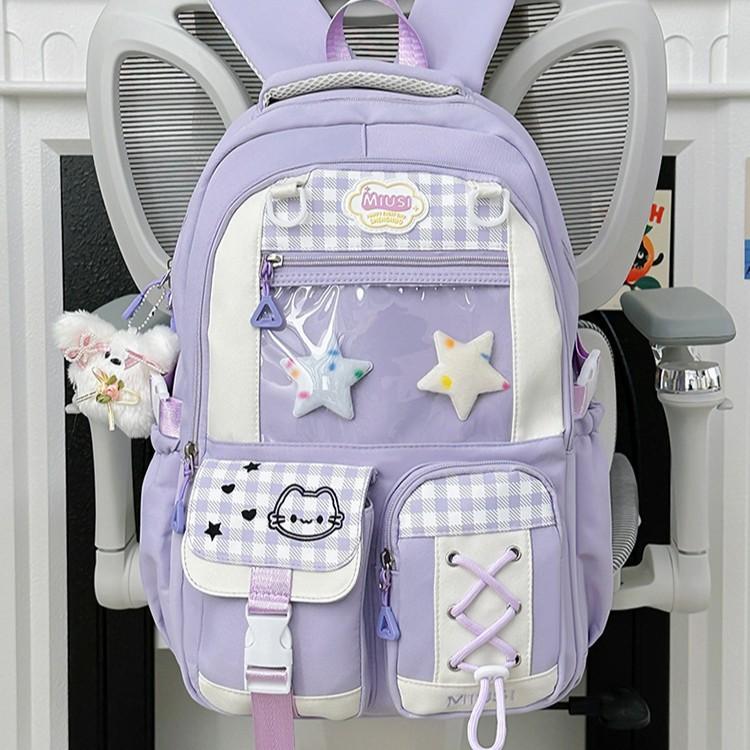 Schoolbagins style cute student schoolbag transparent pain bag lightweight student schoolbag large capacity bar pain bag two-dimensional element