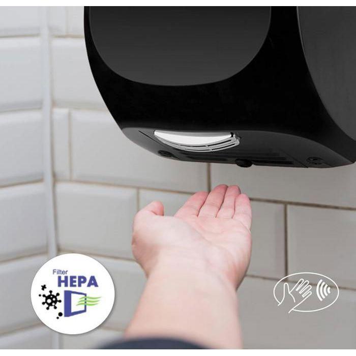 Mini Sèche-Mains Automatique Surpuissant Air Pulsé Power+ Marque: Jofel Plastique ABS Noir(ou Blanc) Garantie de 2 ans