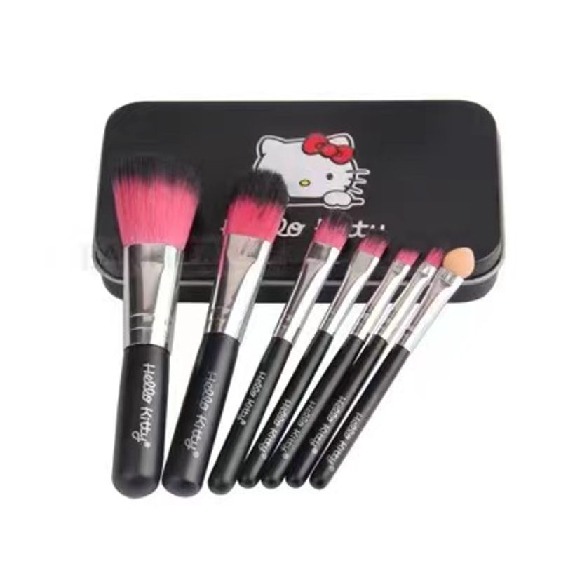 

Seven-Piece Makeup Brushes Suit Complete Set for Beginners Iron Box Brush Makeup Tools Official Authentic Products Man-made fiber Black
