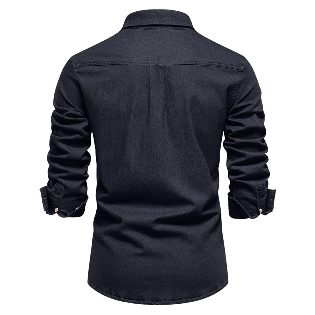New Retro European And American Long Sleeve Jeans Shirt Men's Fashion Shirt