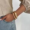 IngeSight.Z 2 Styles HipHop Metal Water Drop Cuff Bangle Bracelet Women Punk Gold Color Geometric Stacking Spring Bangle Jewelry