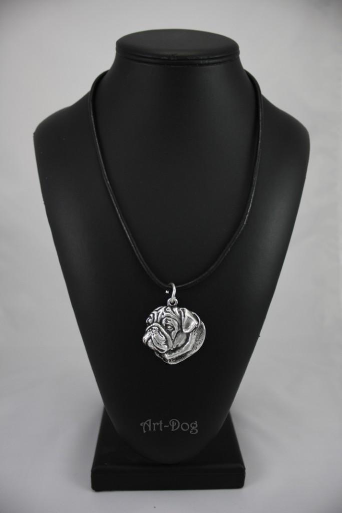 Pug I - Necklace with dog, silver-plated pendant for dog fan, unique jewelry by Art-Dog brand