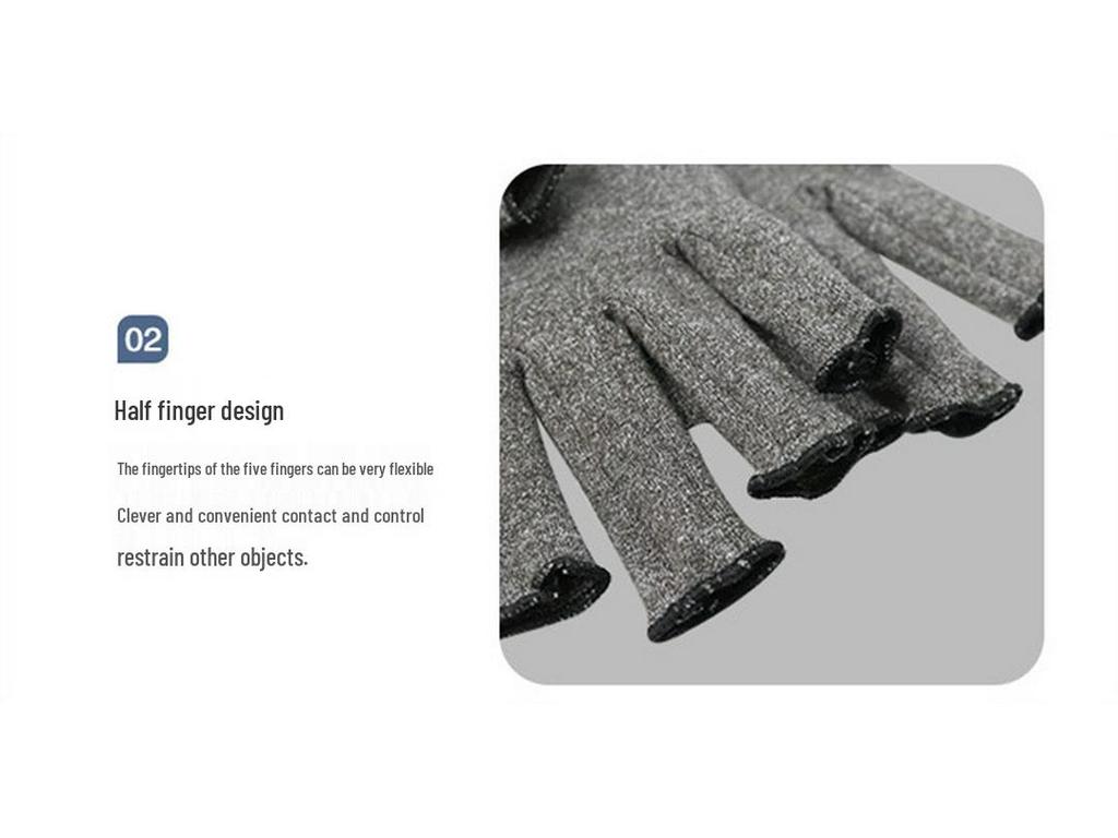 Gray Outdoor Compression Fingerless Gloves for Exercise & Rehabilitation