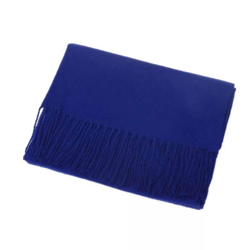 Warm Solid Color Cashmere Wool Scarf Winter Tassel Unisex Shawl Solid Color Scarf for Women