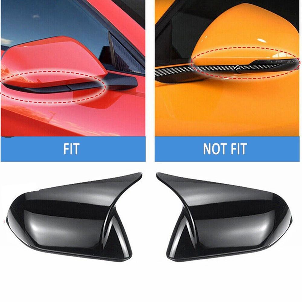 For US Ford Mustang 2015- ABS Car Rearview Side Mirror Cover Wing Cap Exterior Door Housing Shell Trim Adhesive Sticker