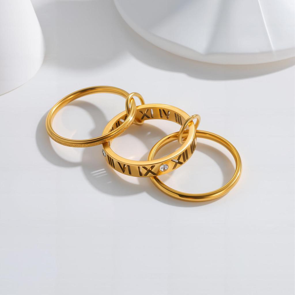 European-American Titanium Steel Stackable Finger Ring - Niche Design