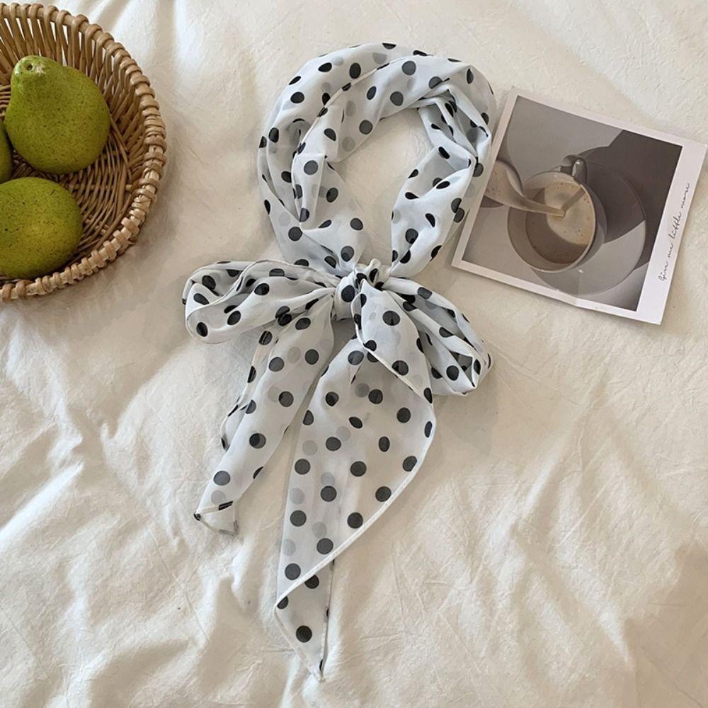 Printed Polka Dot Scarf Ribbon Long Scarves Retro Scarf Headband Dressing Decoration