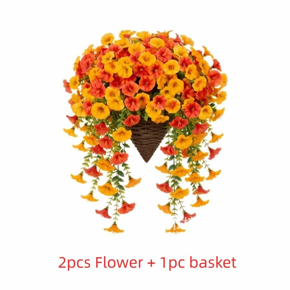 Realistic Halloween Simulate Trees Artificial Eucalyptus Durable Hanging Morning Glory Flowers Decor Violet Plastic