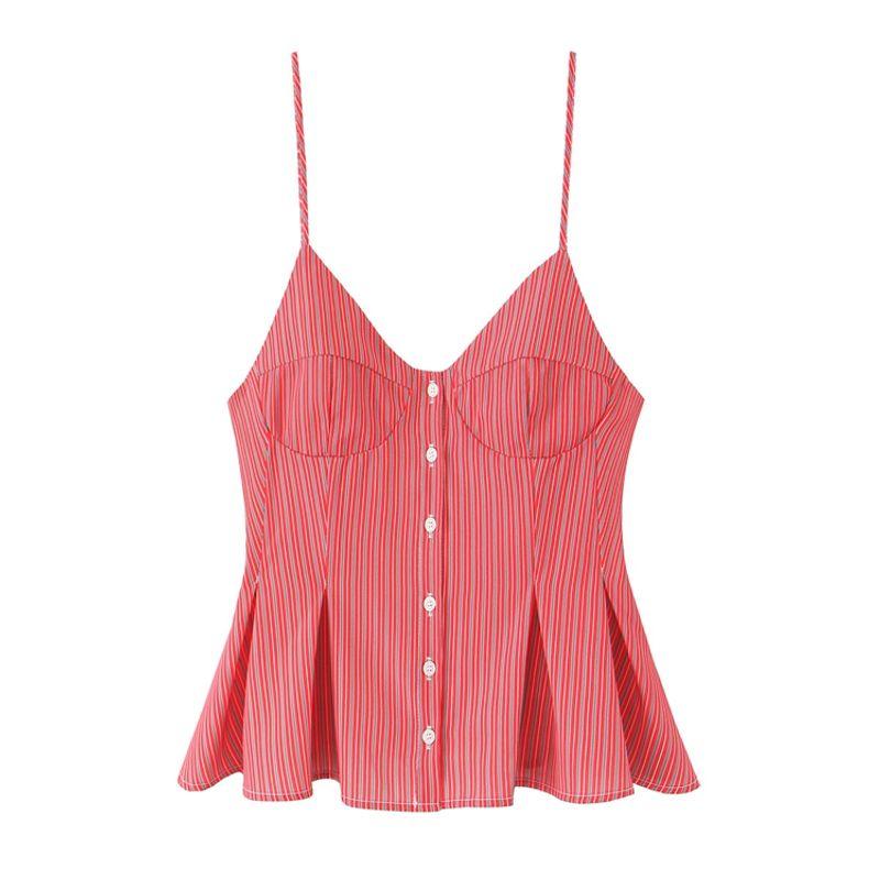 Za2025 Summer New Women Clothes Sexy Sleeveless Small Pleated Poplin Sling Casual Top 2890420 800