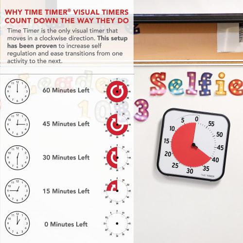 Time Timer TT12B-W Study Timer, 30cm, 60-Minute Learning Alarm
