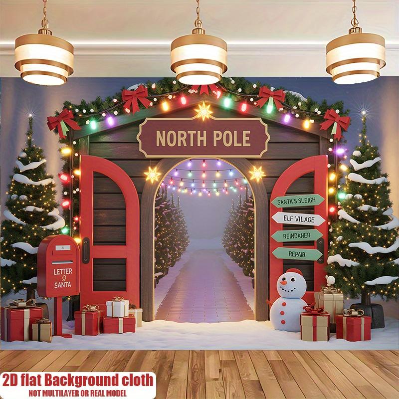 1Pcs Merry Christmas Polyester Decoration Background Winter Backdrop Decorations For Photo Studio Photo Booth Christams Party