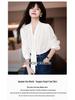 Rong Tai Women's Elegant French Ribbon Long Sleeve V-Neck Chic Shirt - Spring 2026 Collection