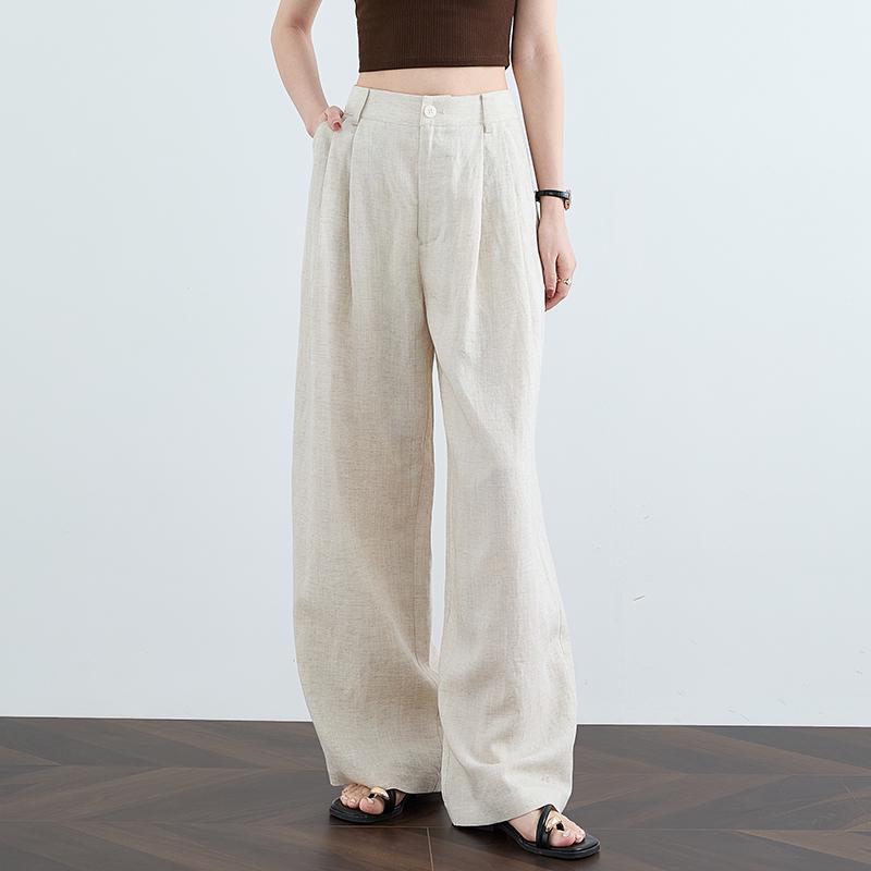 Yi Xi Women s Summer Linen Wide-Leg Pants XL