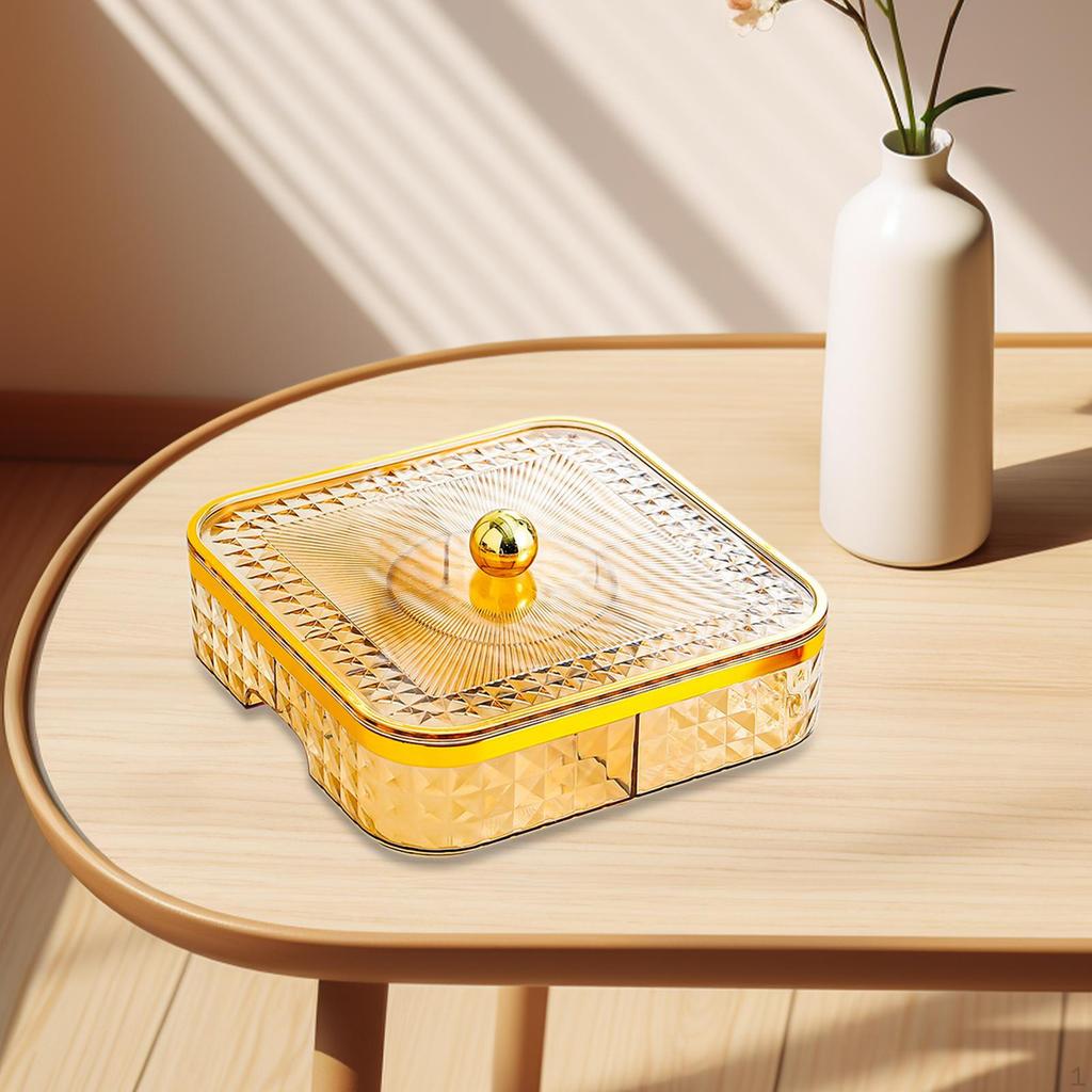 5-Compartment Serving Tray for Snacks And Fruits, Portable Food Container
