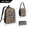 3Pcs Regulars Shows Cartoon Anime School bags Set for Kids Pen Bags Backpack Sets with Lunch Box For School Students Daypack
