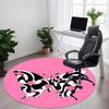 1 Stück Schmetterlinge Blumen Büro Runder Teppich, Matte Geeignet für Büro, Unter Bürostühlen Schlafzimmer Wohnzimmer Heimdekoration, Raum Deko