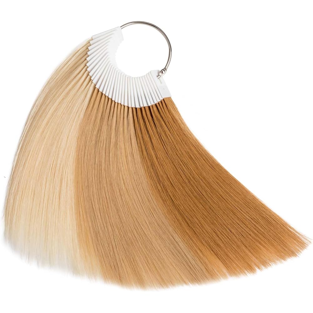 Bummseven 100% Natural Human Hair Color Test Bundle 3 Colors Brown Beige Blonde 10 Strands Each 20cm Hair Dye Color Chart