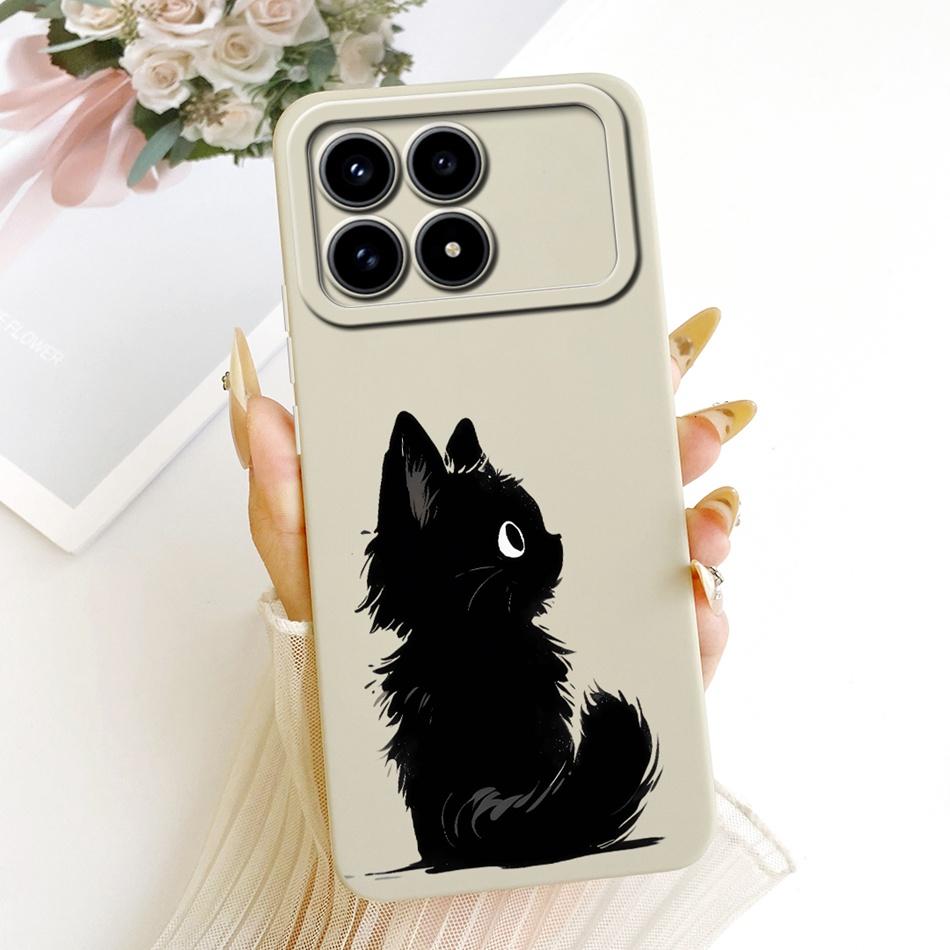 Für Xiaomi Redmi K90 Niedliche Katze Blume Cartoon Handyhülle Für Redmi K 90 K90 Pro Max 5G Stoßfeste Weiche Silikonhüllen Stoßfänger