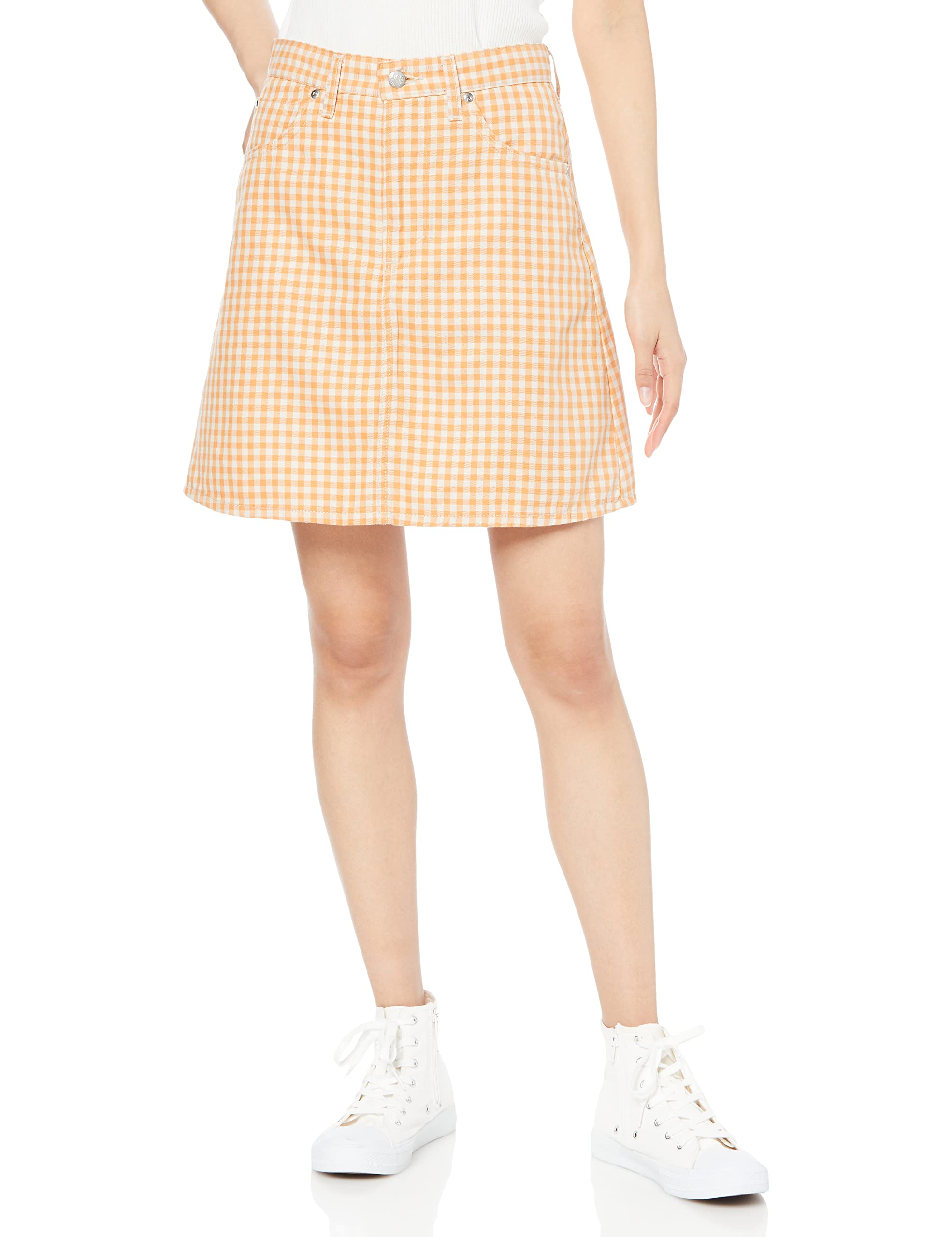 

Lee Mini Skirt Denim Orange Size S [Official] Women s Skirt, Gingum,