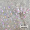 Monet Garden Gilded Flower Nail Stickers - 3D Imitation Dried Flower Design
