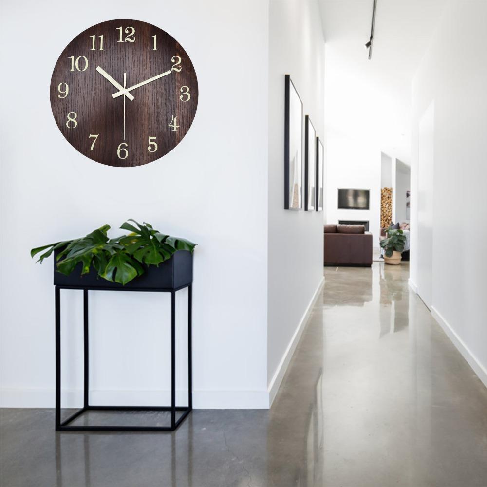 Wood Wood Wall Clock Luminous Rustic Wall Clock Decorative Wall Hanging Clock Living Room