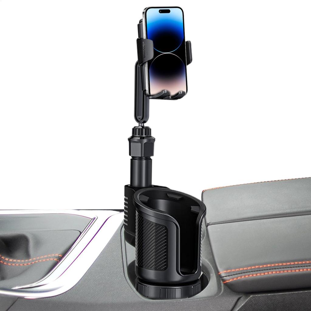 Cup Holder Phone Mount 2 In 1 Bottle Expander With Phone Stand 360 Degree Rotation Cup Holder For Vehicle Truck Driving Travel