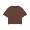 We11done Ss22 Rhinestone Logo Pocket Short Sleeve T-Shirt Unisex Tops Brown WD-TT1-22-523-U-BR