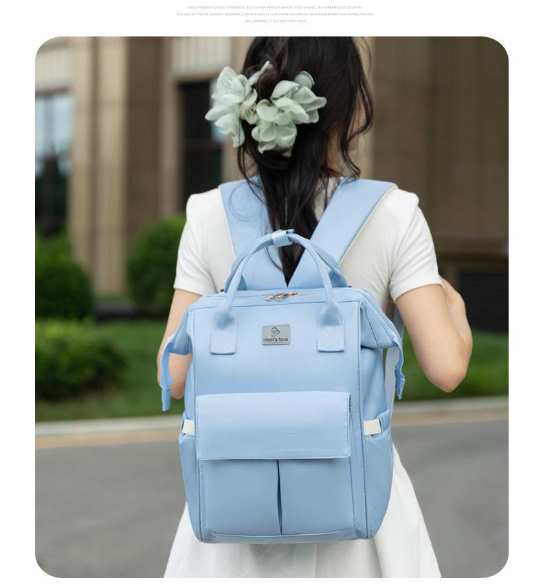 Colorful Double Shoulder Mummy Bag – Large Capacity Diaper Backpack for Mom and Baby
