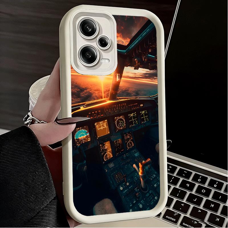 Phone Case for Xiaomi Redmi Note 15 14 13 Pro Plus Aviation Aeroplane Pilot Cockpit Shell 12S 11 11S 11T 5G 14S Soft Silicone Fu