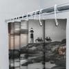 Modern Bathroom Shower Curtain With Lighthouse Design Waterproof Fabric For Home Decor 3D Printing Customizable Size (Black Whit