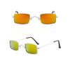 Square Womens Sunglasses Alloy Metal Small Frame Clear Single Bridge Men's Sun Glasses Vintage Chic Female Shades Red Yellow