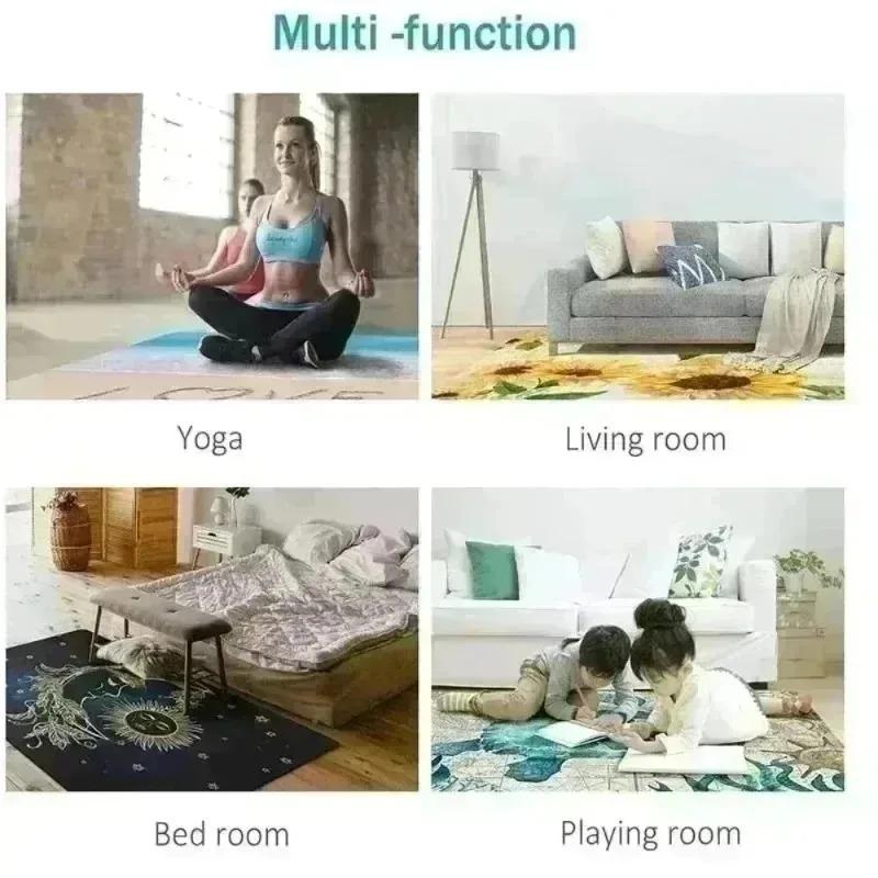 Tropical Beach Sunset Carpet Mat Rug Palm Tree Starfish Effect Non-Slip Durable Home Decoration Living Room Bedroom Floor Mat